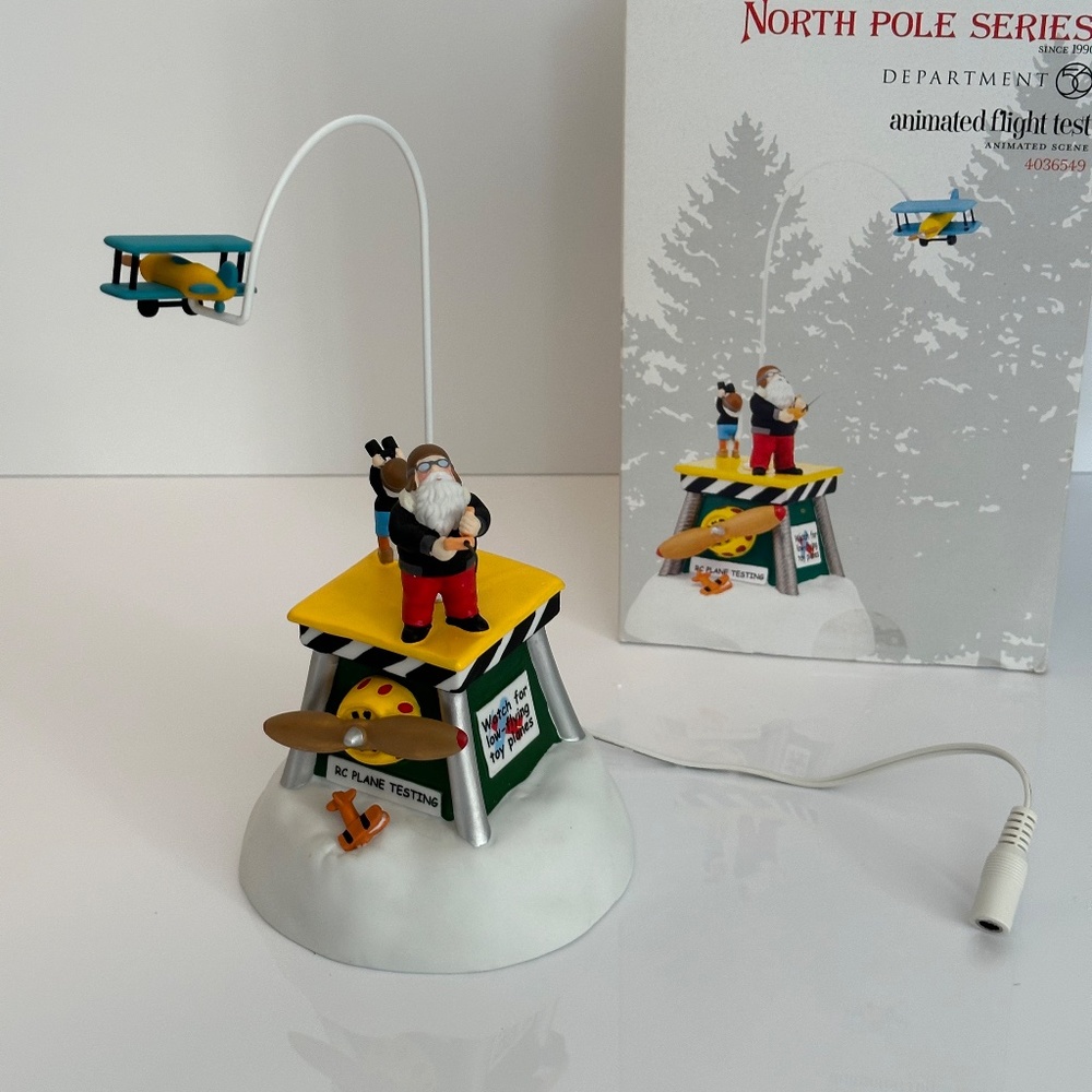 Village Department 56 North Pole Series Animated Flight Test with Box